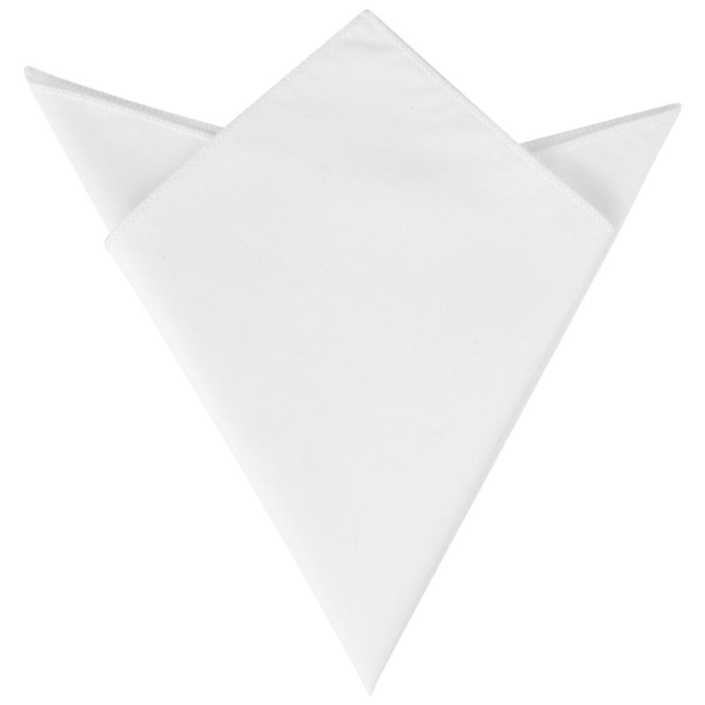 Cotton Handkerchiefs Color Contrast Trim White Pocket Squares Tuxedo White